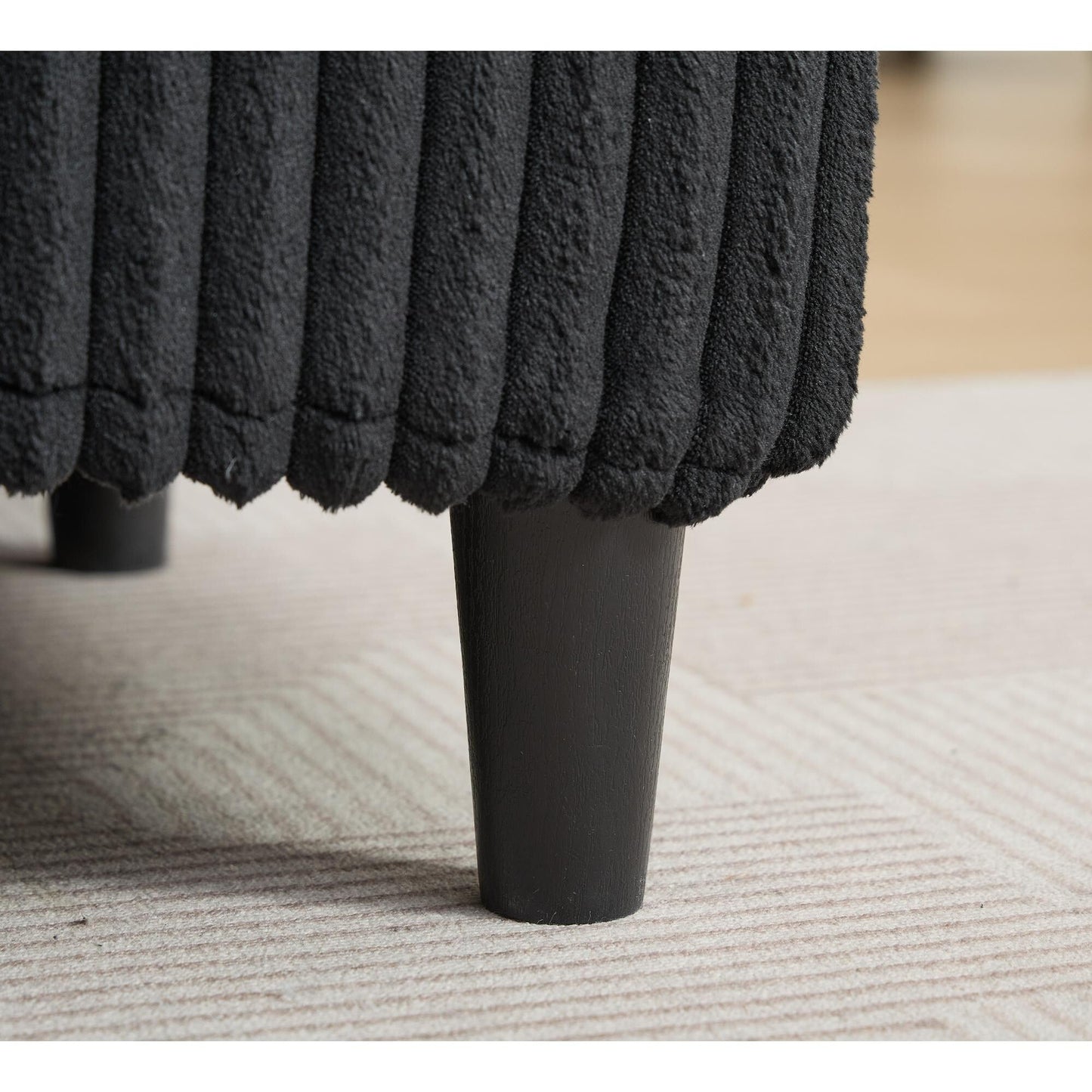 Divano letto regolabile in velluto a coste soffice e chaise longue oversize