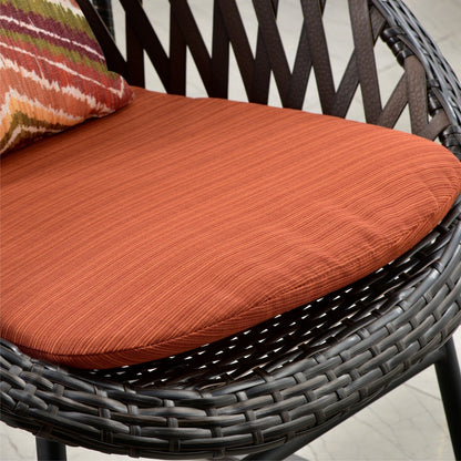 Set da bistrot OVIOS con sedia a dondolo da giardino da 3 pezzi e tavolino in vetro