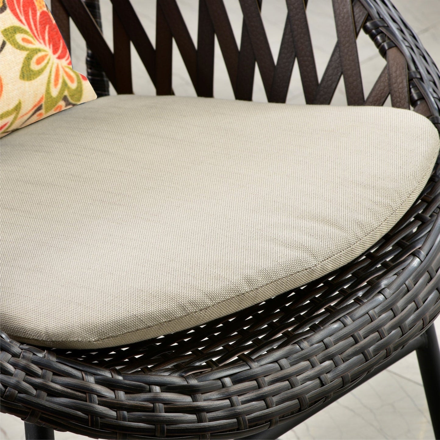 Set da bistrot OVIOS con sedia a dondolo da giardino da 3 pezzi e tavolino in vetro