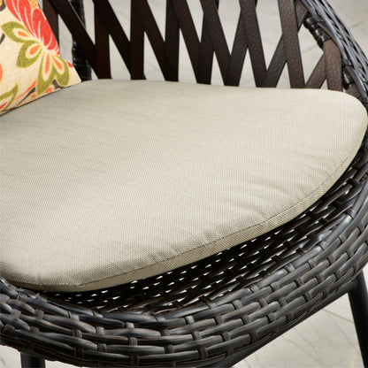 Set da bistrot OVIOS con sedia a dondolo da giardino da 3 pezzi e tavolino in vetro