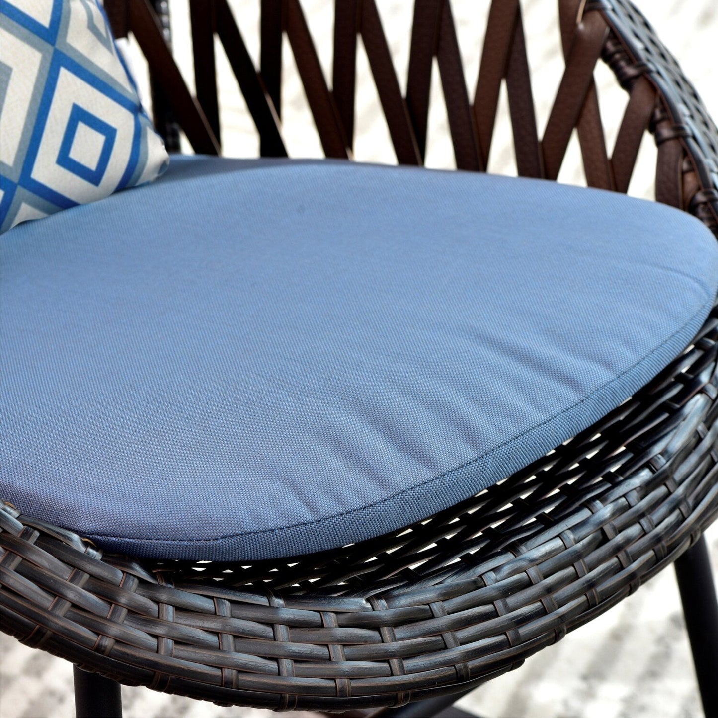 Set da bistrot OVIOS con sedia a dondolo da giardino da 3 pezzi e tavolino in vetro