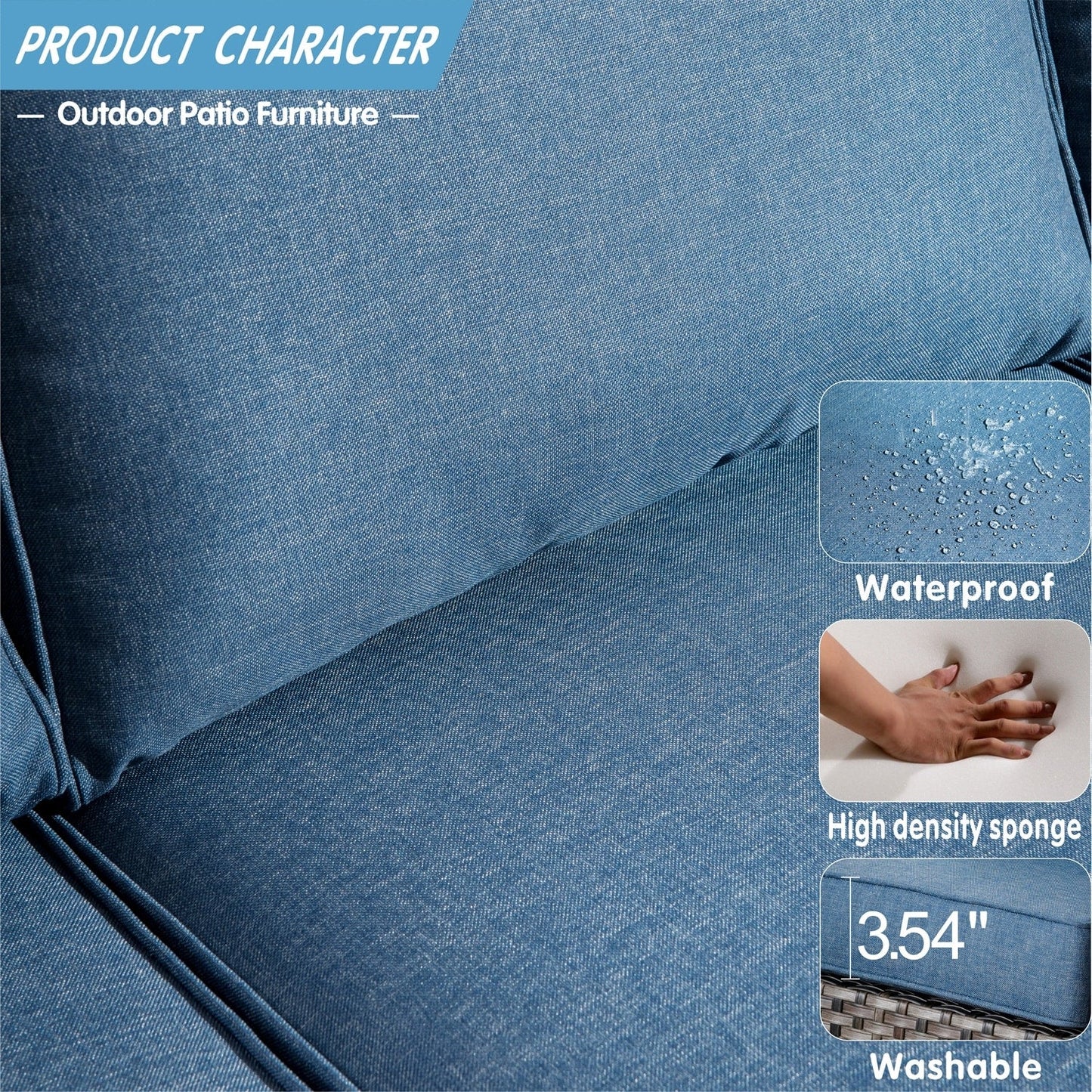 Set di 5 mobili da giardino in vimini con schienale alto OVIOS