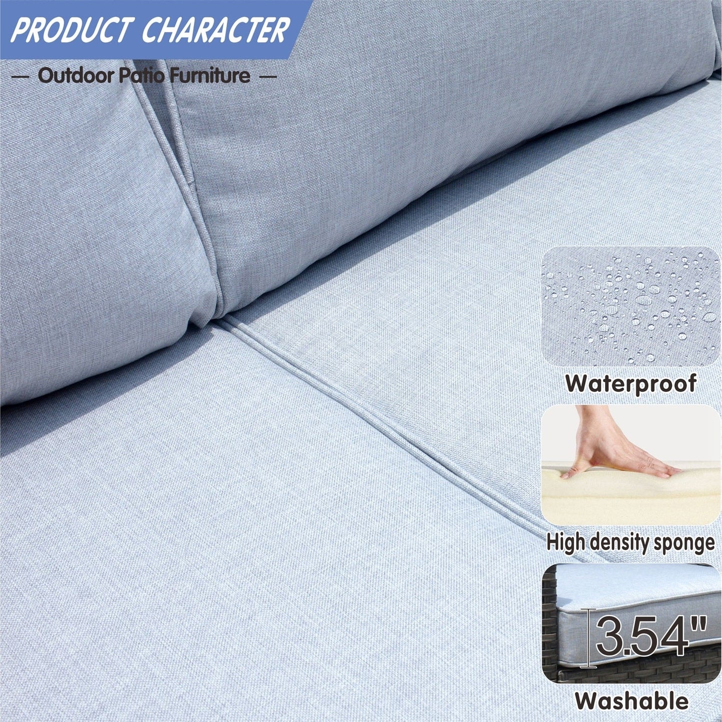 Set di 5 mobili da giardino in vimini con schienale alto OVIOS