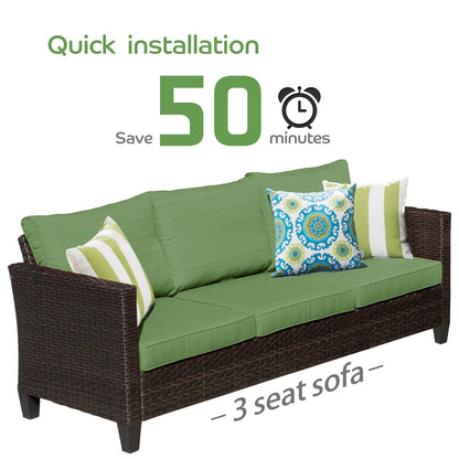 Set di 5 mobili da giardino in vimini con schienale alto OVIOS