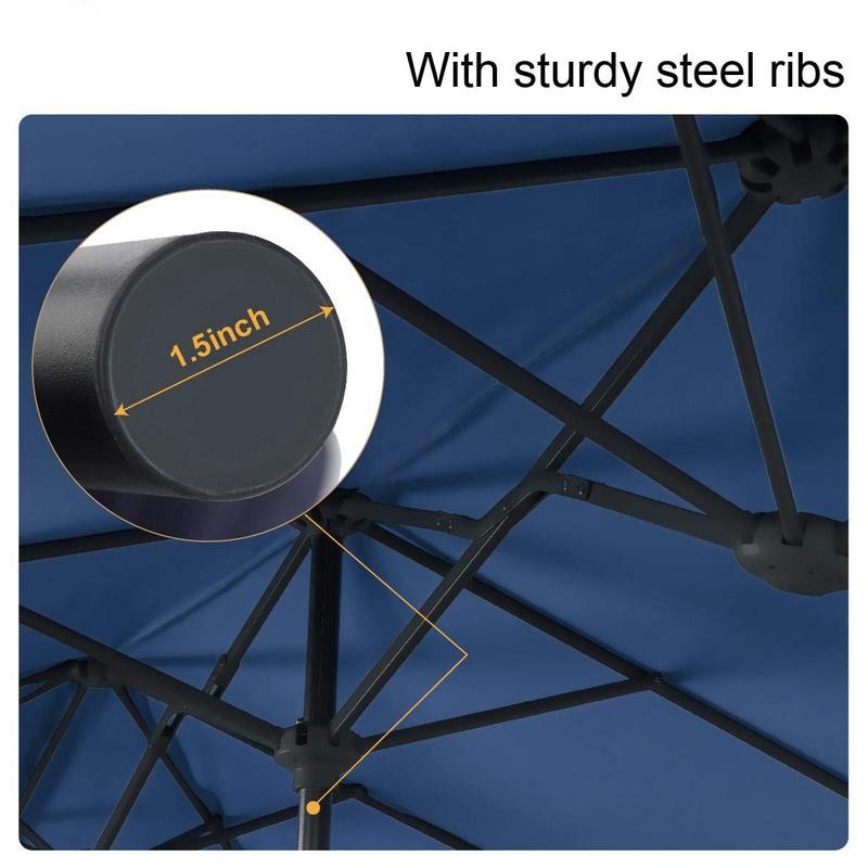 MAISON ARTS Ombrellone da esterno a 3 livelli, con inclinazione automatica, 10 piedi, con doppia ventilazione e luci LED