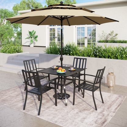 MAISON ARTS Ombrellone da esterno a 3 livelli, con inclinazione automatica, 10 piedi, con doppia ventilazione e luci LED