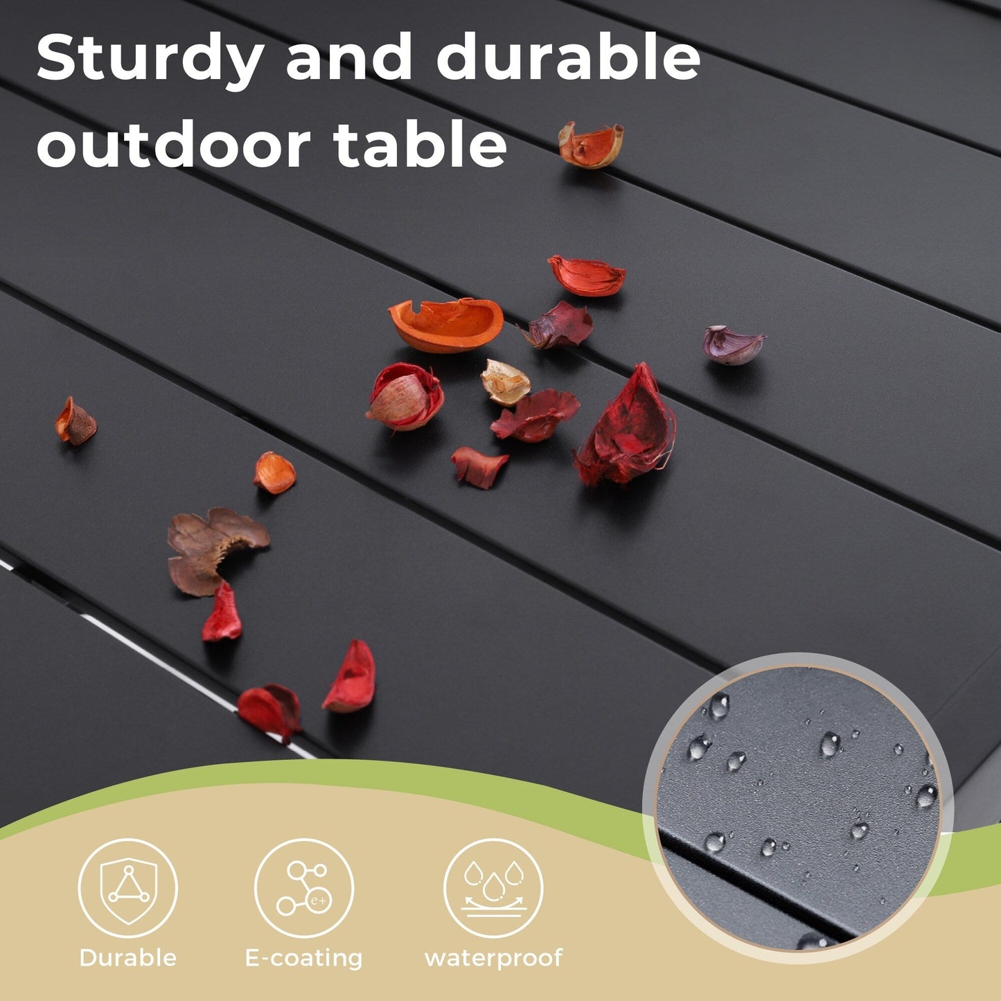 MAISON ARTS Set da pranzo per patio da 6 pezzi con ombrellone a 3 livelli e inclinazione automatica da 10 piedi: 4 sedie da esterno in metallo, 1 tavolo da pranzo quadrato in metallo