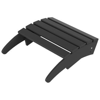 Sedia Adirondack pieghevole per esterni e patio Polytrends Laguna HDPE, adatta a tutte le stagioni, con pouf (set da 2 pezzi)