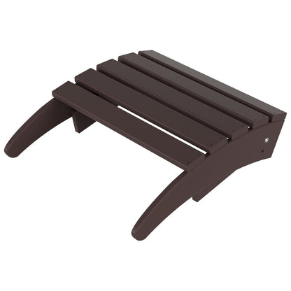 Sedia Adirondack pieghevole per esterni e patio Polytrends Laguna HDPE, adatta a tutte le stagioni, con pouf (set da 2 pezzi)