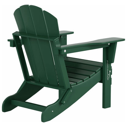 Sedia Adirondack pieghevole per esterni e patio Polytrends Laguna HDPE, adatta a tutte le stagioni, con pouf (set da 2 pezzi)