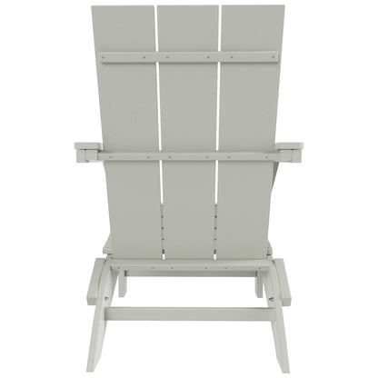 Sedia Adirondack pieghevole moderna ed ecologica per uso commerciale e residenziale, adatta a tutte le condizioni atmosferiche, Polytrends Shoreside