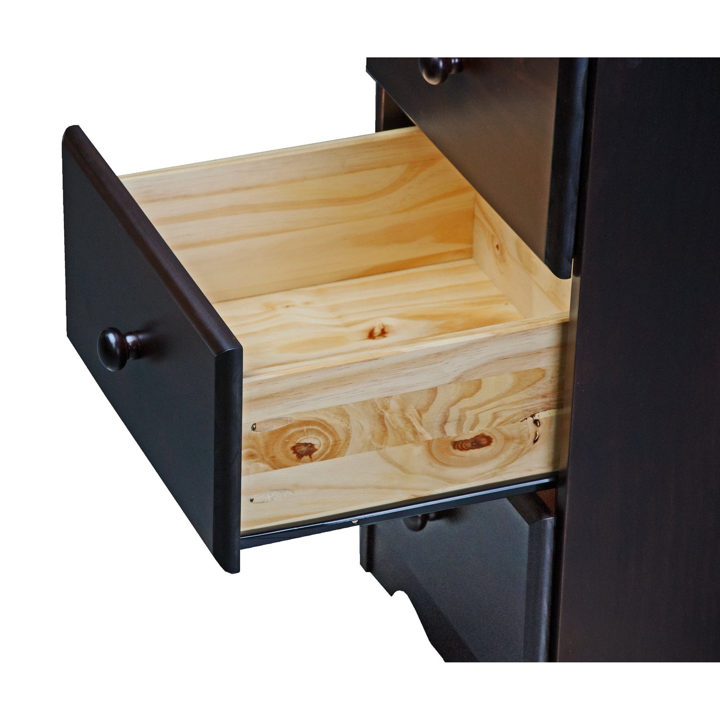 Comodino Palace Imports in legno massello al 100% con 3 cassetti e pomelli in metallo o legno