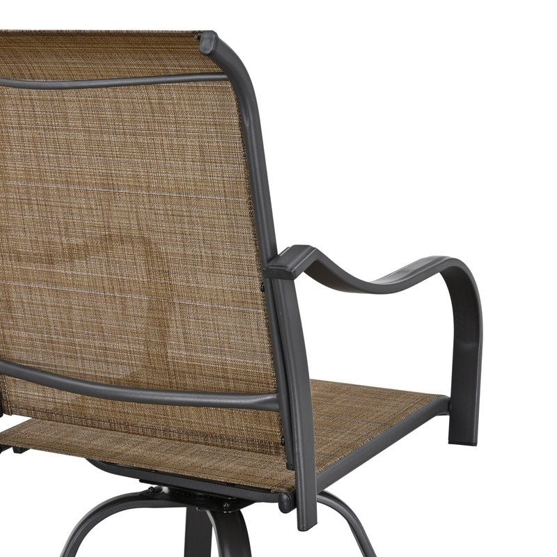 Sedia da bar girevole con schienale alto in metallo per esterni Patio Festival (confezione da 2)