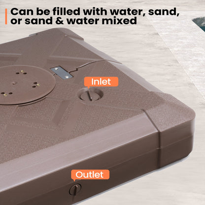 Base per ombrellone a sbalzo da 220 libbre con ruote per patio Pellebant - N/D