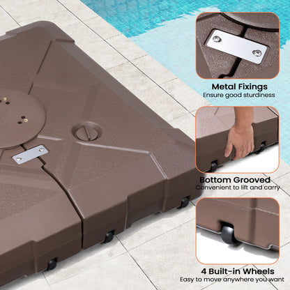 Base per ombrellone a sbalzo da 220 libbre con ruote per patio Pellebant - N/D