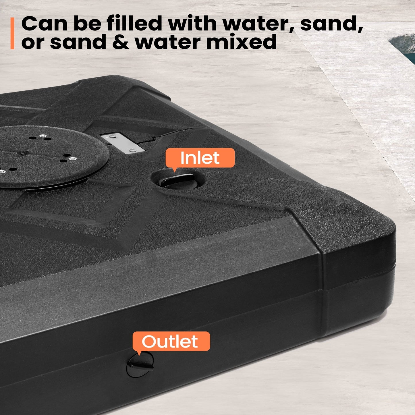 Base per ombrellone a sbalzo da 220 libbre con ruote per patio Pellebant - N/D