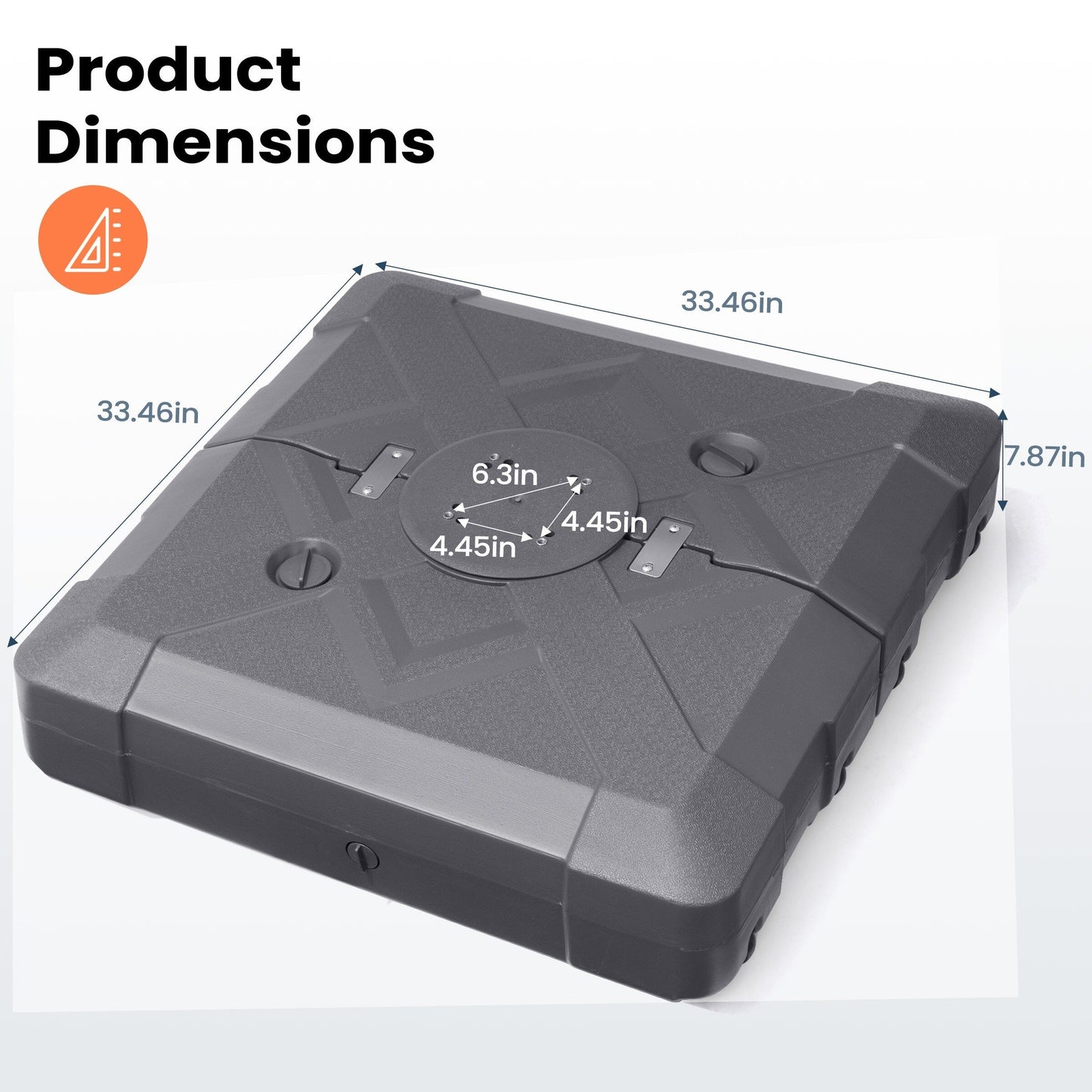 Base per ombrellone a sbalzo da 220 libbre con ruote per patio Pellebant - N/D