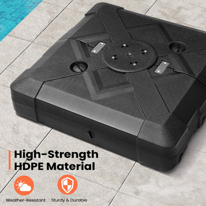 Base per ombrellone a sbalzo da 220 libbre con ruote per patio Pellebant - N/D