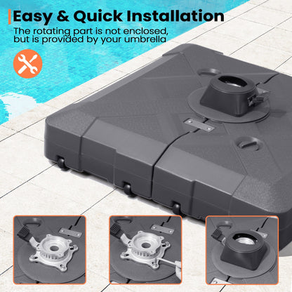 Base per ombrellone a sbalzo da 220 libbre con ruote per patio Pellebant - N/D