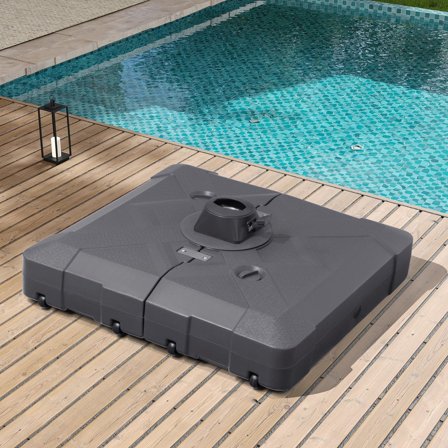 Base per ombrellone a sbalzo da 220 libbre con ruote per patio Pellebant - N/D