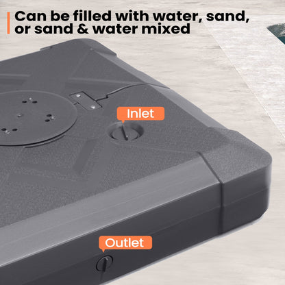 Base per ombrellone a sbalzo da 220 libbre con ruote per patio Pellebant - N/D