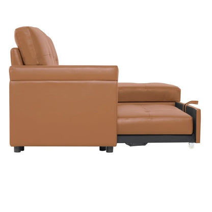 Divano componibile reversibile con letto estraibile, chaise longue con contenitore nascosto, gambe resistenti,
