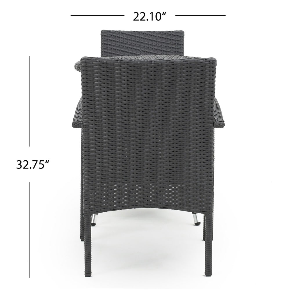 Set da bistrot in vimini da 3 pezzi Peterson Outdoor con cuscini di Christopher Knight Home