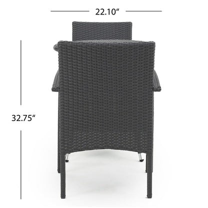 Set da bistrot in vimini da 3 pezzi Peterson Outdoor con cuscini di Christopher Knight Home