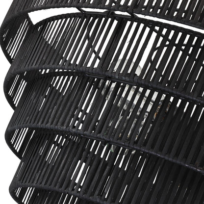 Lampadario moderno bohémien Piersan a 5 luci con paralume in rattan a più livelli - 26 pollici di larghezza