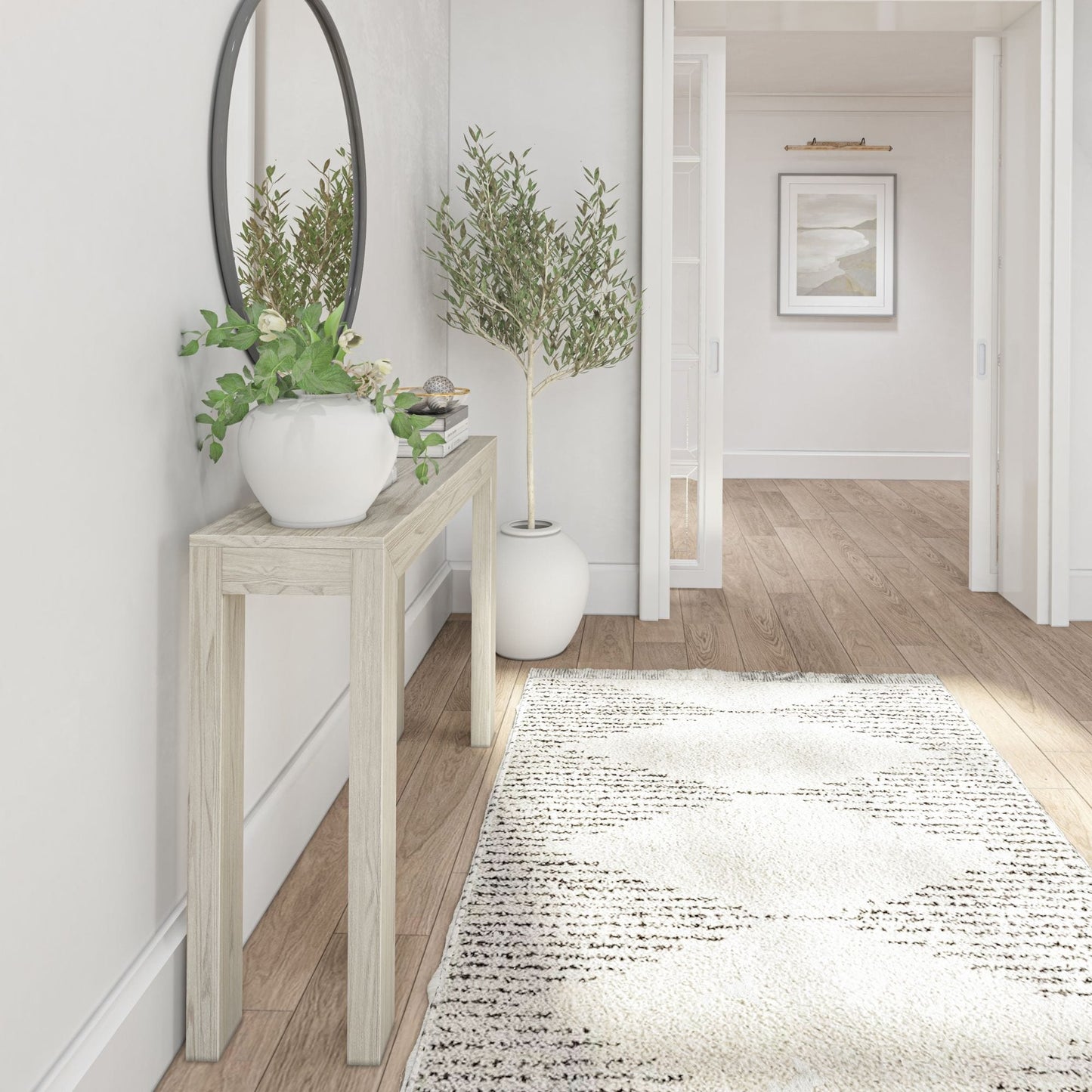 Tavolo consolle moderno con travi e assi - 46