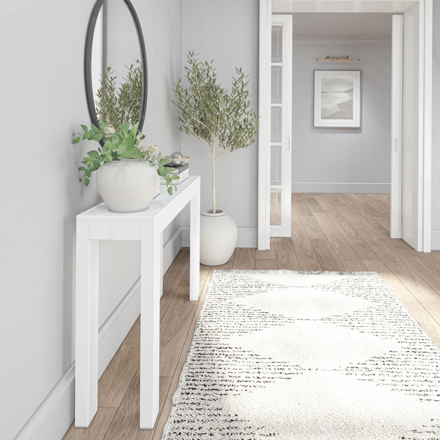 Tavolo consolle moderno con travi e assi - 46