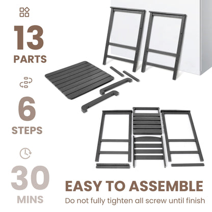 Set di 3 sedie Adirondack alte in plastica per conversazione in giardino