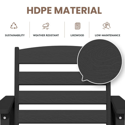 Set di 3 sedie Adirondack alte in plastica per conversazione in giardino