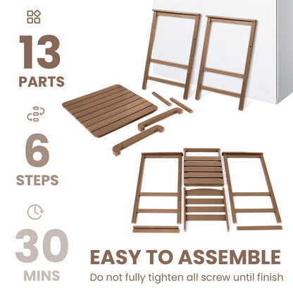 Set di 3 sedie Adirondack alte in plastica per conversazione in giardino