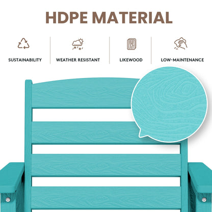 Set di 3 sedie Adirondack alte in plastica per conversazione in giardino