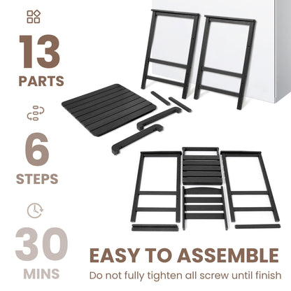 Set di 3 sedie Adirondack alte in plastica per conversazione in giardino
