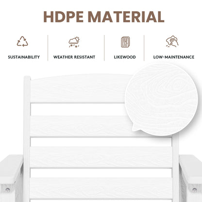 Set di 3 sedie Adirondack alte in plastica per conversazione in giardino