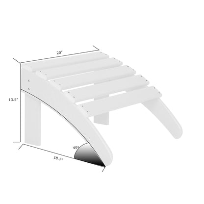 Sedia Adirondack pieghevole per esterni e patio Polytrends Laguna HDPE, adatta a tutte le stagioni, con pouf (set da 2 pezzi)