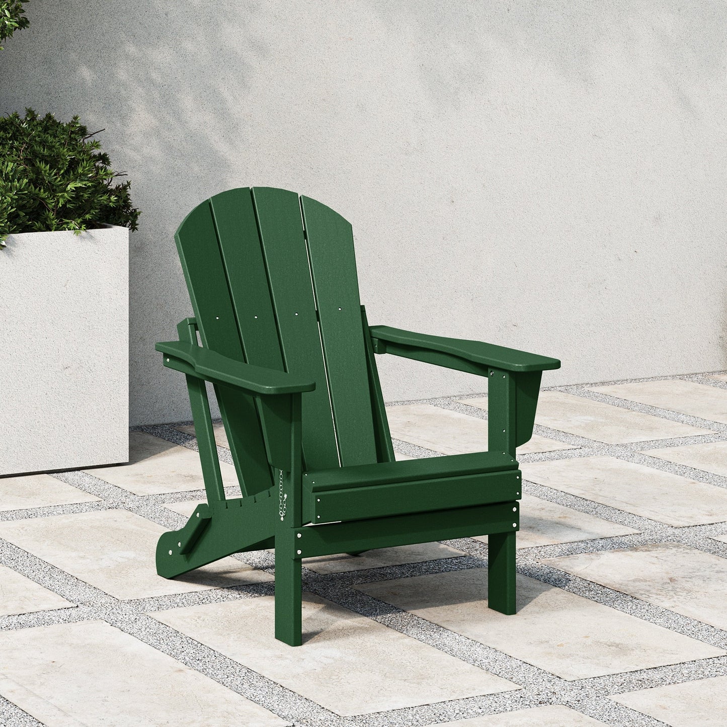 Sedia Adirondack pieghevole per esterni e patio, resistente allo sbiadimento e a tutte le condizioni atmosferiche, Polytrends Laguna