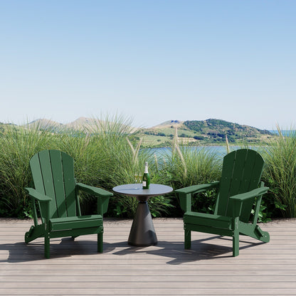 Sedie Adirondack pieghevoli per esterni e patio, resistenti alle intemperie, Polytrends Laguna (set da 2)
