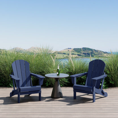 Sedie Adirondack pieghevoli per esterni e patio, resistenti alle intemperie, Polytrends Laguna (set da 2)