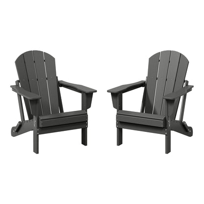 Sedie Adirondack pieghevoli per esterni e patio, resistenti alle intemperie, Polytrends Laguna (set da 2)
