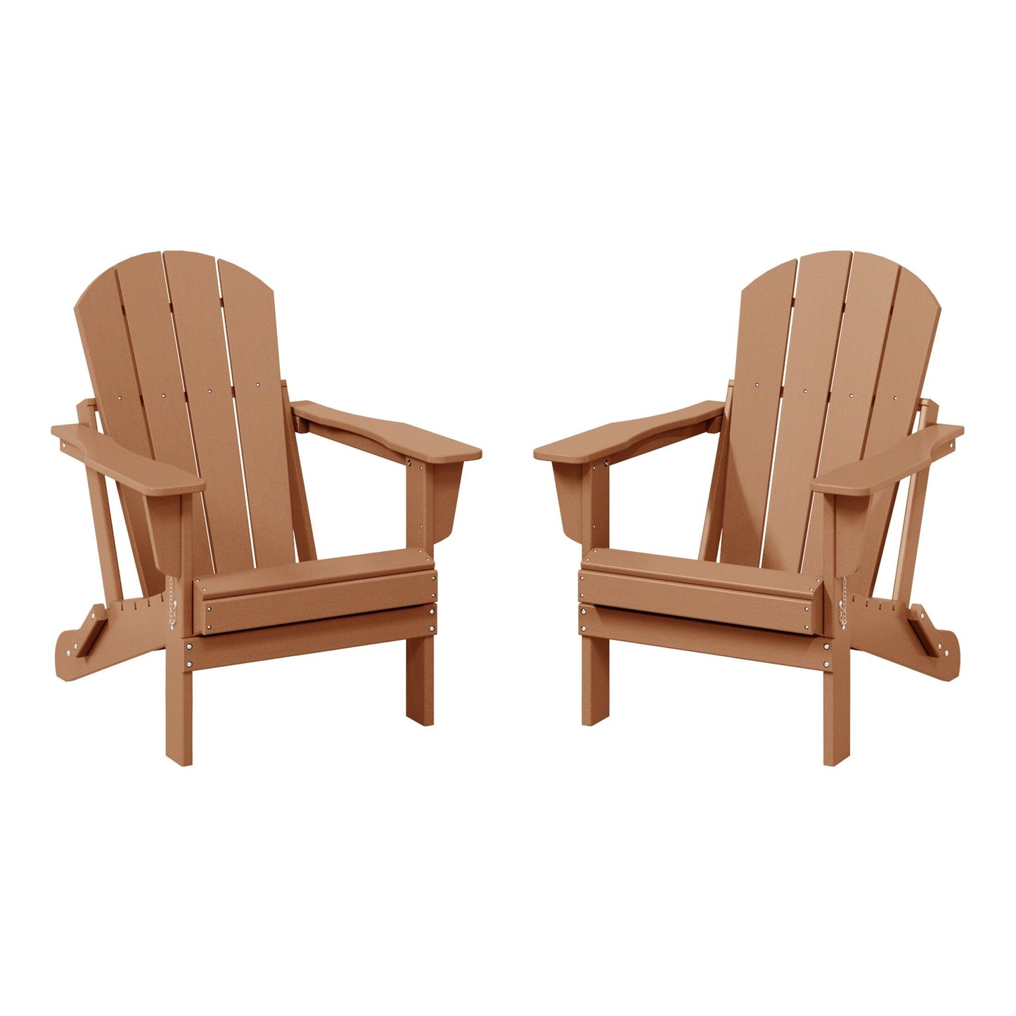 Sedie Adirondack pieghevoli per esterni e patio, resistenti alle intemperie, Polytrends Laguna (set da 2)