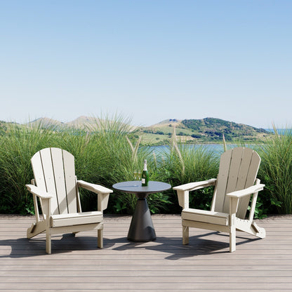 Sedie Adirondack pieghevoli per esterni e patio, resistenti alle intemperie, Polytrends Laguna (set da 2)