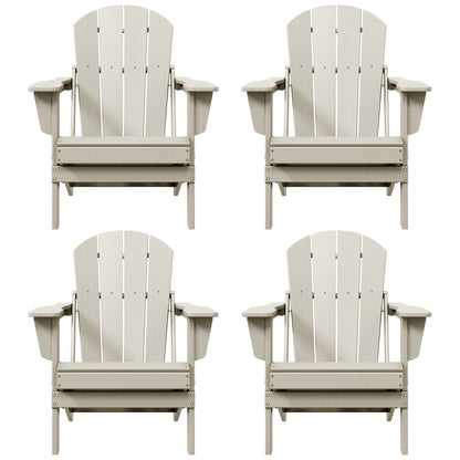 Sedie Adirondack pieghevoli per esterni e patio, resistenti alle intemperie, Polytrends Laguna (set da 4)
