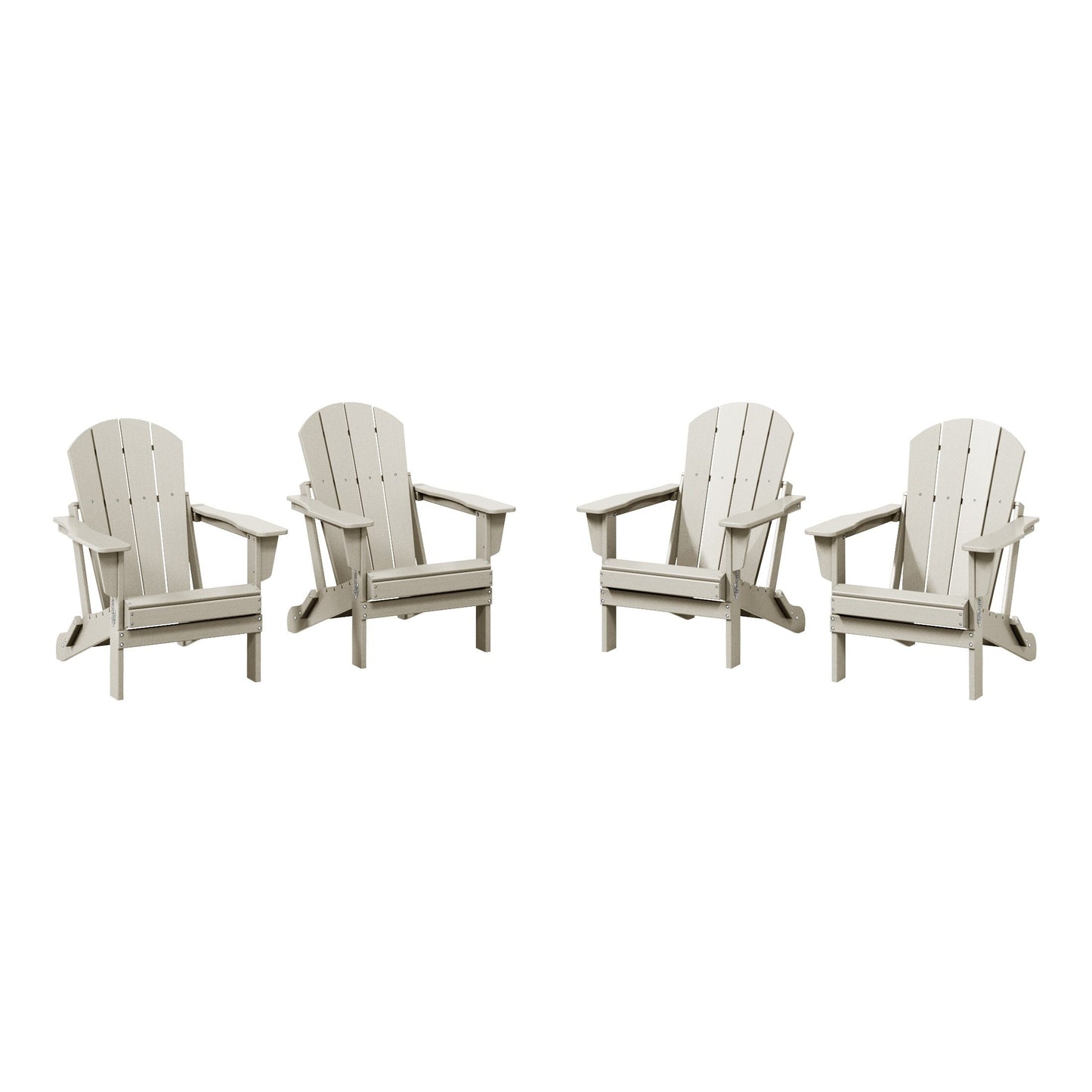 Sedie Adirondack pieghevoli per esterni e patio, resistenti alle intemperie, Polytrends Laguna (set da 4)