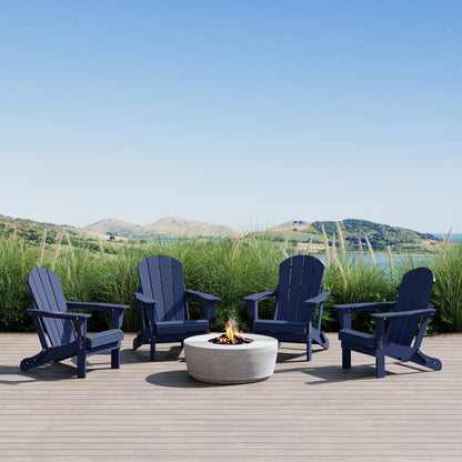 Sedie Adirondack pieghevoli per esterni e patio, resistenti alle intemperie, Polytrends Laguna (set da 4)