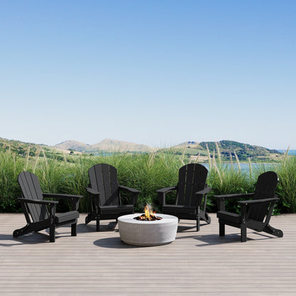 Sedie Adirondack pieghevoli per esterni e patio, resistenti alle intemperie, Polytrends Laguna (set da 4)