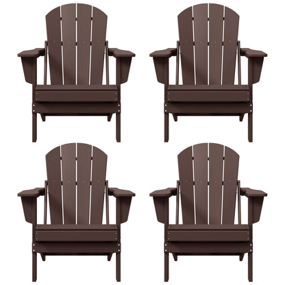 Sedie Adirondack pieghevoli per esterni e patio, resistenti alle intemperie, Polytrends Laguna (set da 4)