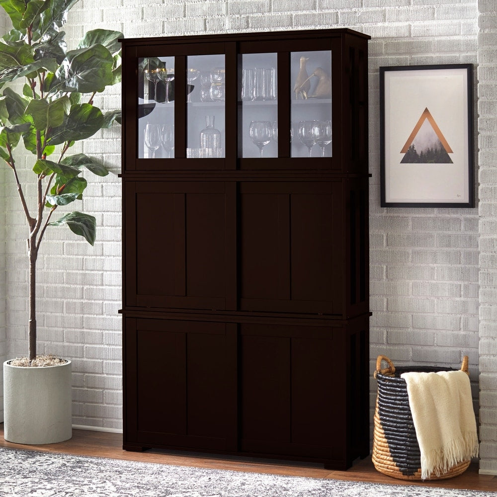 Vetrina impilabile con porta scorrevole in vetro Jefferson di Porch &amp; Den